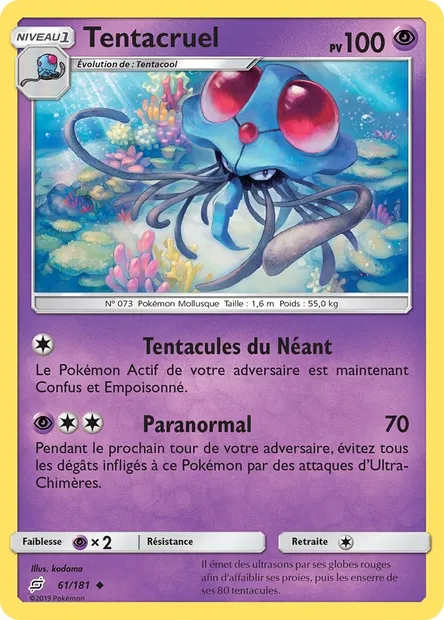 Tentacruel, carte Pokémon TEU 61 — extension Duo de Choc