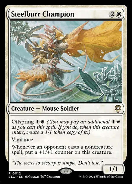 Steelburr Champion, Magic card BLC 12 — Bloomburrow Commander set