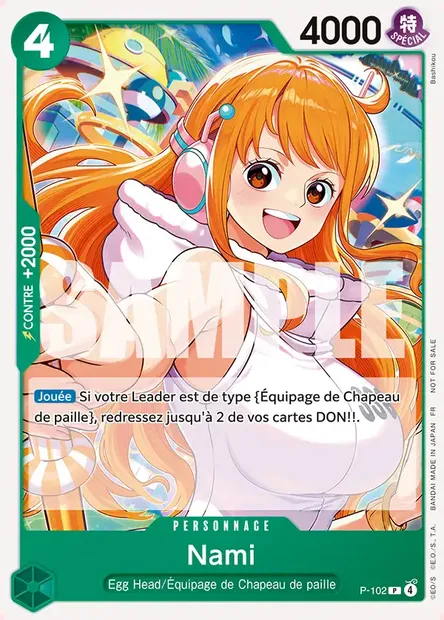 Nami, carte One Piece P-102 — extension Carte promo