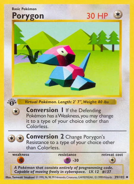 Porygon, Pokémon card BS 39 — Base Set set