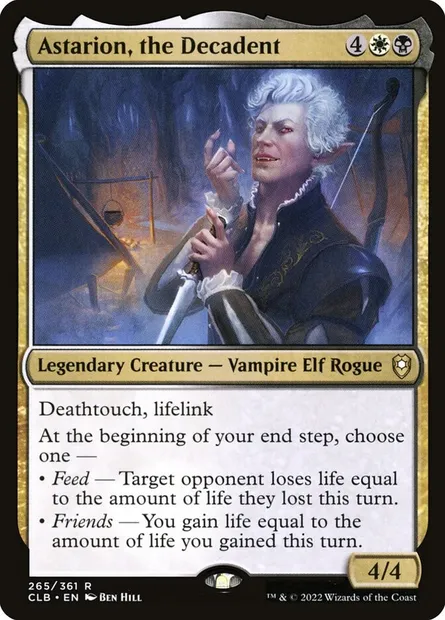 Astarion, the Decadent, Magic card CLB 265 — Commander Legends: Battle for Baldur's Gate set