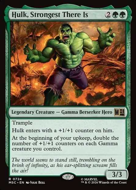 Hulk, Strongest There Is, Magic card MSC 724 — Marvel Super Heroes Commander set