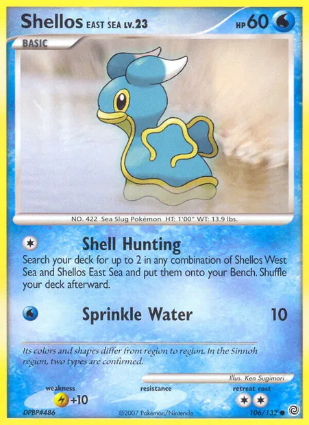 Shellos East Sea, Pokémon card SW 106 — Secret Wonders set