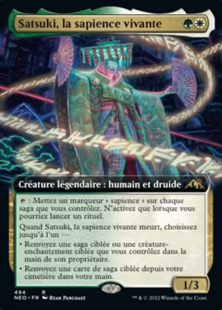 Satsuki, la sapience vivante, carte Magic NEO 494 — extension Kamigawa: La Dynastie Néon