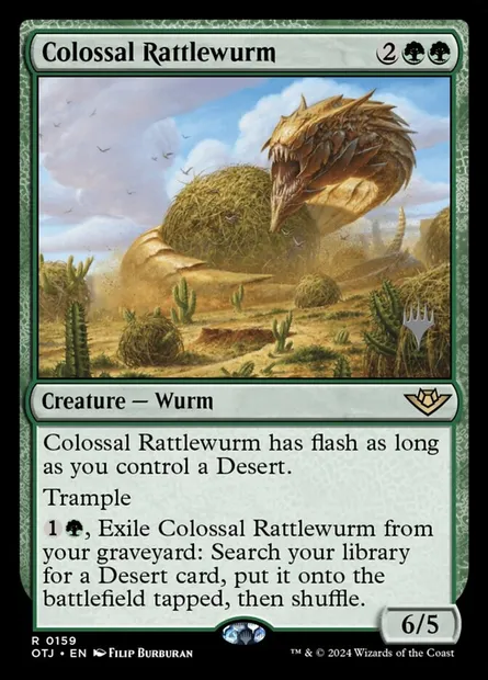Colossal Rattlewurm, Magic card POTJ 159p — Outlaws of Thunder Junction Promos set