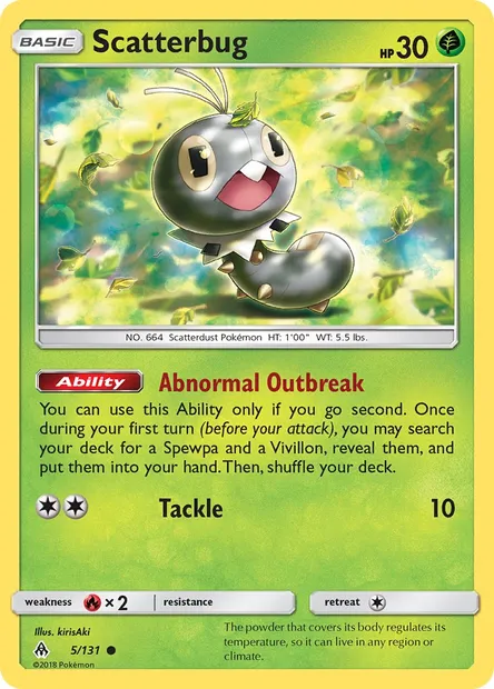 Scatterbug, Pokémon card FLI 5 — Forbidden Light set
