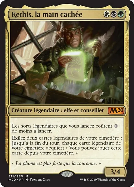 Kethis, la main cachée, carte Magic M20 211 — extension Core Set 2020
