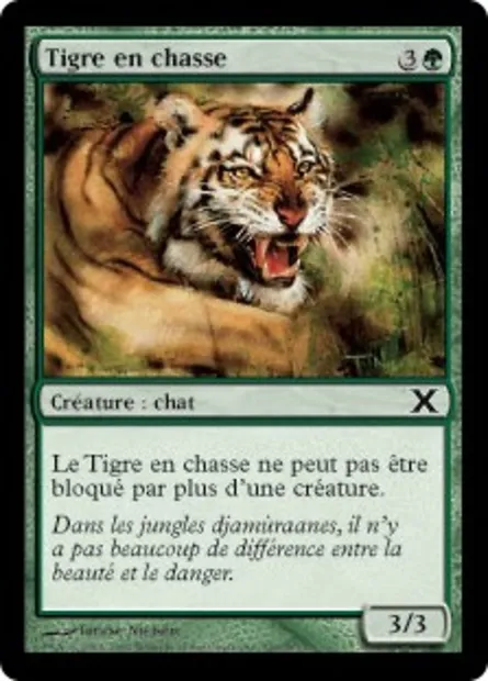 Tigre en chasse, carte Magic 10E 299 — extension Dixième édition