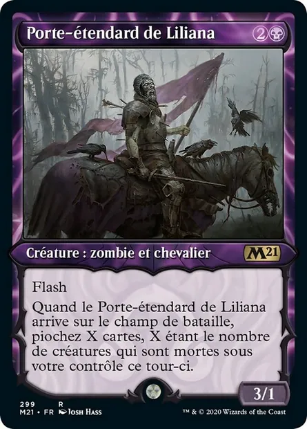 Porte-étendard de Liliana, carte Magic M21 299 — extension Core Set 2021
