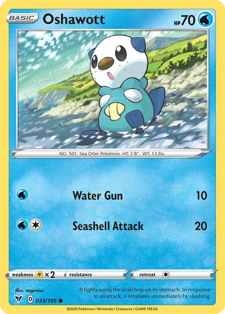 Oshawott, Pokémon card VIV 33 — Vivid Voltage set