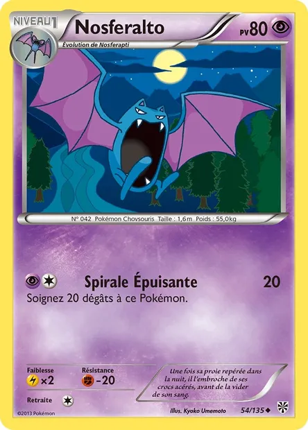 Nosferalto, carte Pokémon PLS 54 — extension Tempète Plasma