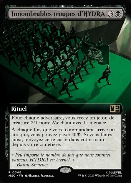 Innombrables troupes d'HYDRA, carte Magic MSC 348 — extension Marvel Super Heroes Commander
