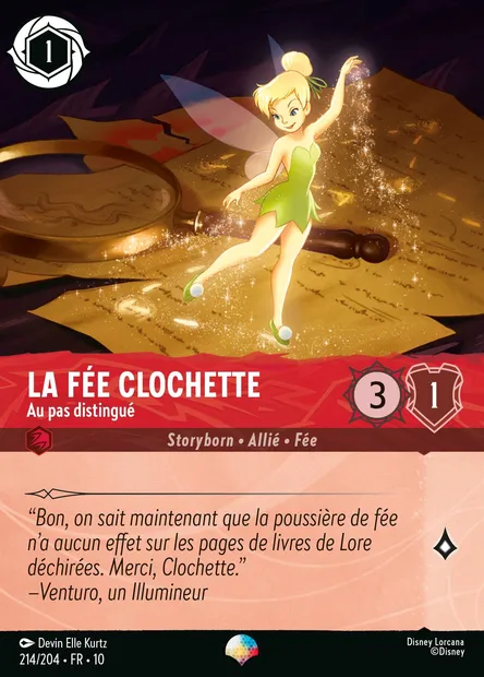 La Fée Clochette - Au pas distingué, carte Disney Lorcana CH10-214 — extension Lueurs dans les Profondeurs
