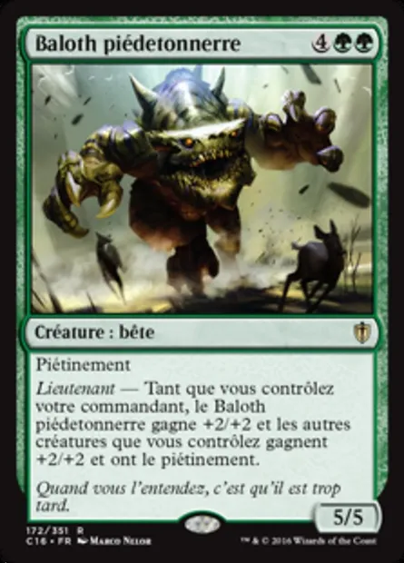 Baloth piédetonnerre, carte Magic C16 172 — extension Commander 2016