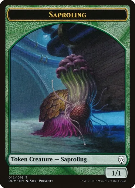 Saproling, carte Magic TDOM 12 — extension Dominaria Tokens
