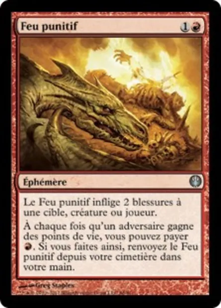 Feu punitif, carte Magic DDG 66 — extension Duel Decks: Knights vs. Dragons