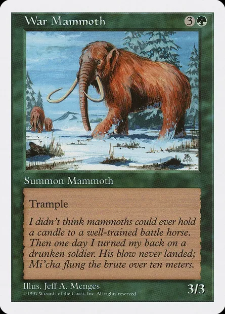 War Mammoth, Magic card 5ED 340 — Fifth Edition set