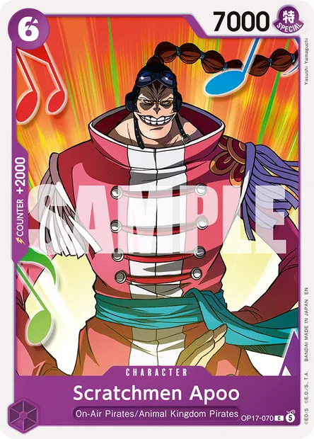 Scratchmen Apoo, One Piece card OP17-070 — THE WORLD’S STRONGEST WARRIORS set