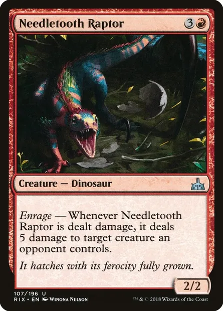 Needletooth Raptor, Magic card RIX 107 — Rivals of Ixalan set