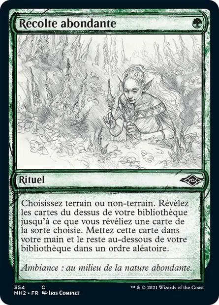 Récolte abondante, carte Magic MH2 354 — extension Horizons du Modern 2
