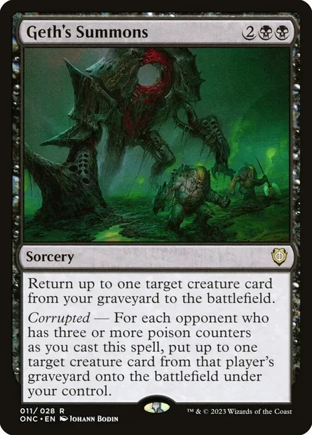 Geth's Summons, Magic card ONC 11 — Phyrexia: All Will Be One Commander set