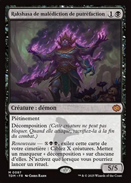 Rakshasa de malédiction de putréfaction, carte Magic TDM 87 — extension Tarkir: Dragonstorm