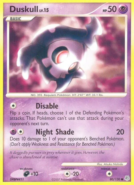 Duskull, Pokémon card DP 80 — Diamond & Pearl set
