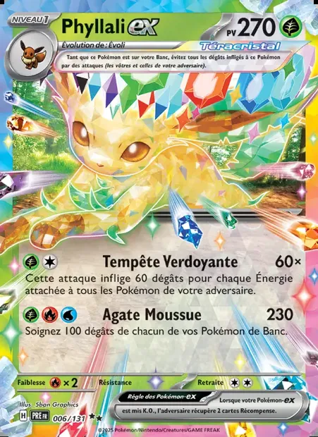 Phyllali-ex, carte Pokémon PRE 006 — extension Évolutions Prismatiques