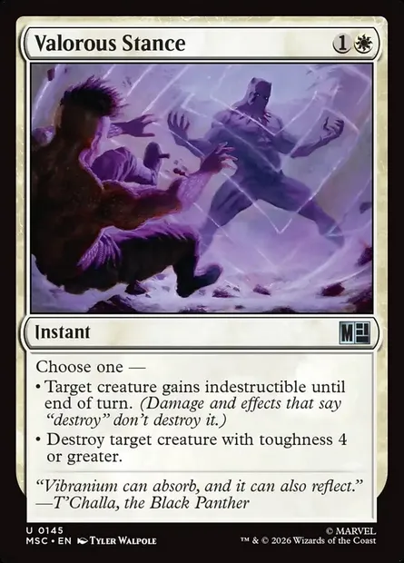 Valorous Stance, Magic card MSC 145 — Marvel Super Heroes Commander set