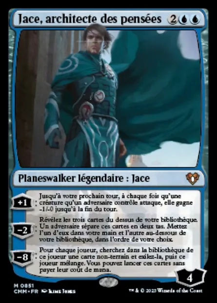 Jace, architecte des pensées, carte Magic CMM 851 — extension Commander Masters