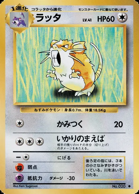 Raticate, Pokémon card PMCG1 062 — Expansion Pack set