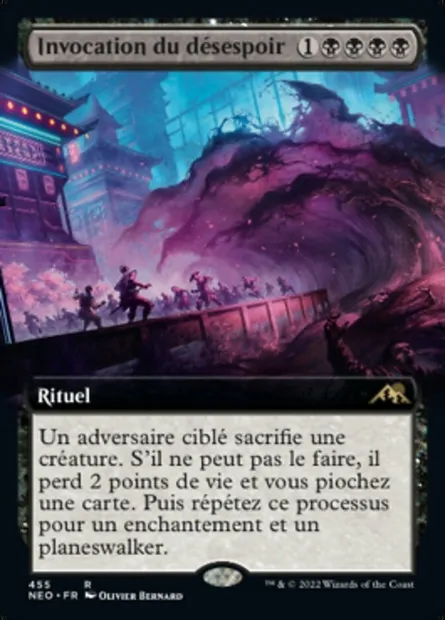 Invocation du désespoir, carte Magic NEO 455 — extension Kamigawa: La Dynastie Néon