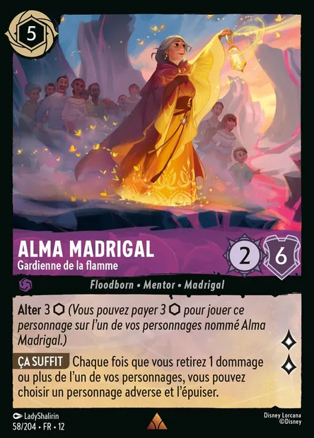 Alma Madrigal - Gardienne de la flamme, carte Disney Lorcana CH12-058 — extension Contrées Inconnues