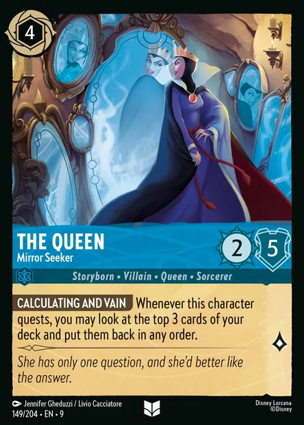 The Queen - Mirror Seeker, Disney Lorcana card CH9-149 — Fabled set