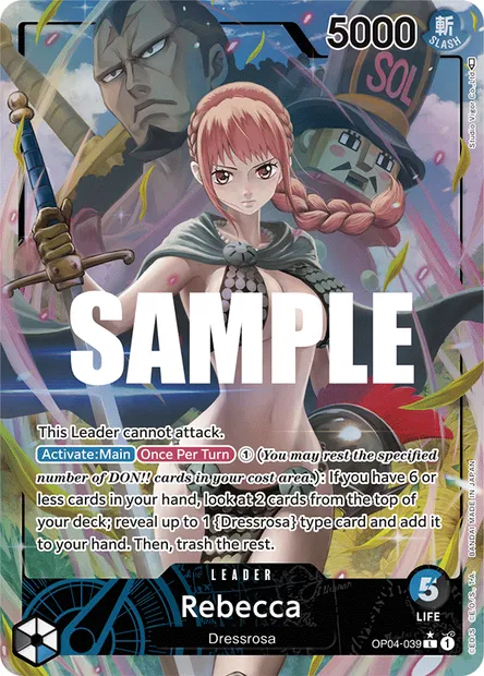 Rebecca, One Piece card OP04-039 — KINGDOMS OF INTRIGUE set