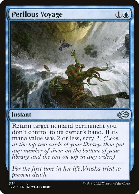 Perilous Voyage, Magic card J22 334 — Jumpstart 2022 set