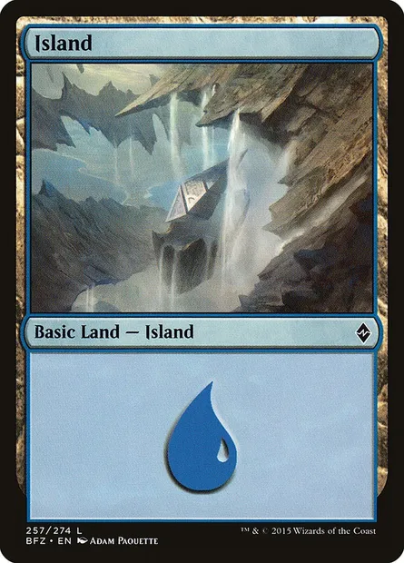 Île, carte Magic BFZ 257a — extension La bataille de Zendikar