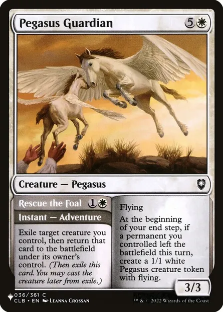 Pegasus Guardian // Rescue the Foal, Magic card PLST CLB-36 — The List set
