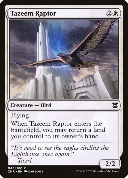 Tazeem Raptor, Magic card ZNR 43 — Zendikar Rising set