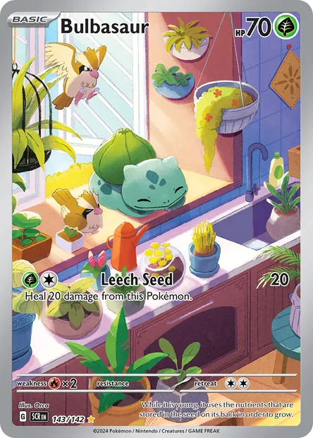 Bulbasaur, Pokémon card SCR 143 — Stellar Crown set