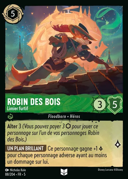 Robin des Bois - Limier furtif, carte Disney Lorcana CH5-088 — extension Ciel Scintillant