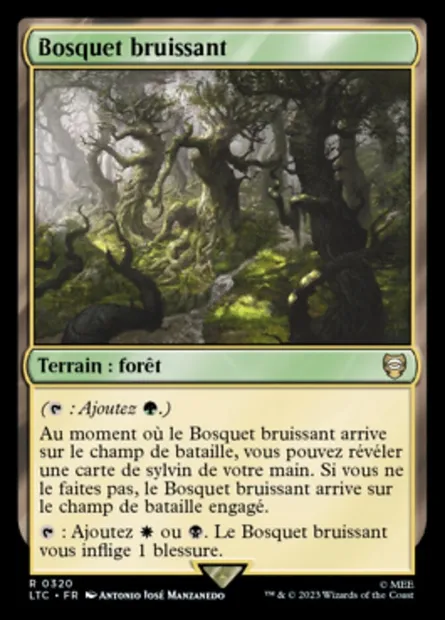Bosquet bruissant, carte Magic LTC 320 — extension Tales of Middle-earth Commander