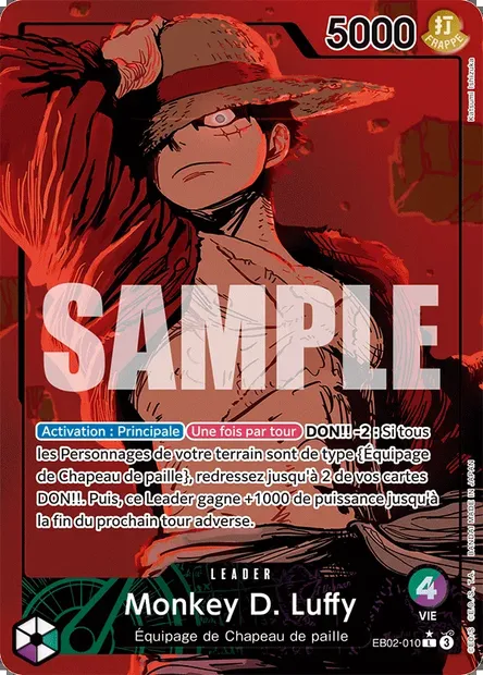 Monkey D. Luffy, carte One Piece EB02-010 — extension Anime 25th Collection
