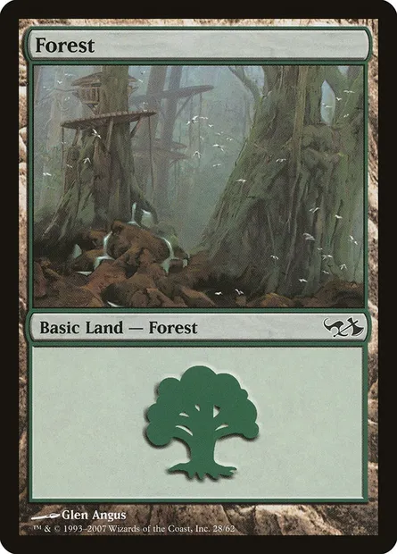 Forêt, carte Magic DD1 28 — extension Duel Decks: Elves vs. Goblins