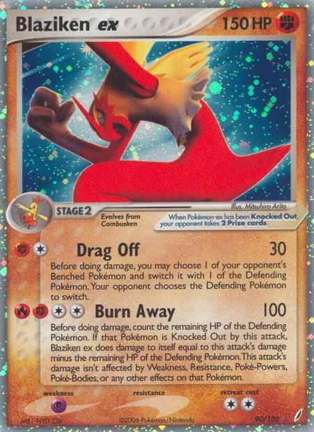 Blaziken ex, Pokémon card CG 90 — Crystal Guardians set