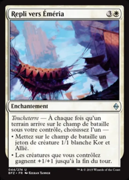 Repli vers Éméria, carte Magic BFZ 44 — extension La bataille de Zendikar