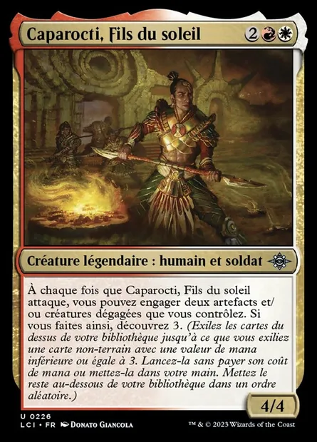 Caparocti, Fils du soleil, carte Magic LCI 226 — extension The Lost Caverns of Ixalan