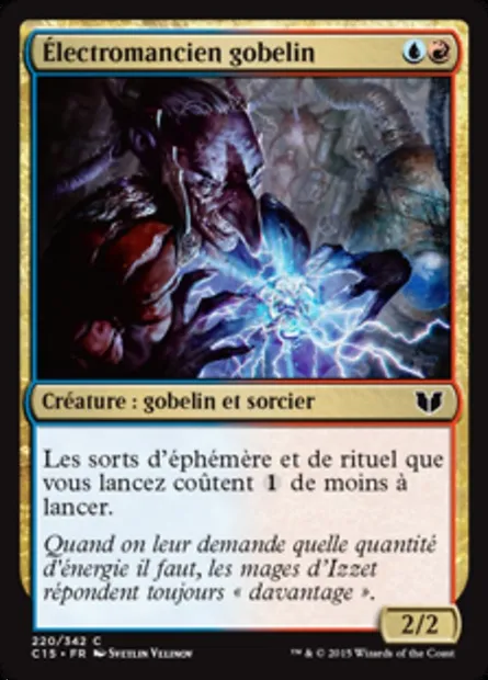 Électromancien gobelin, carte Magic C15 220 — extension Commander 2015