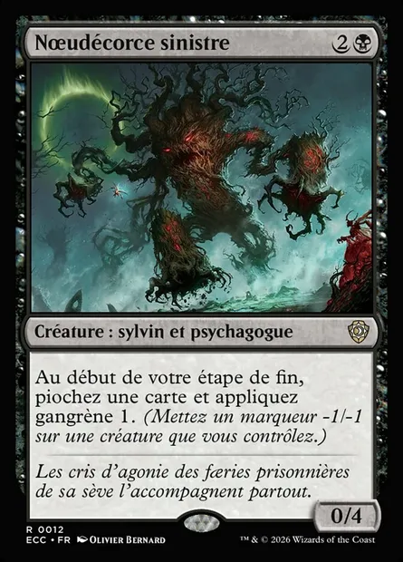 Nœudécorce sinistre, carte Magic ECC 12 — extension Lorwyn Eclipsed Commander