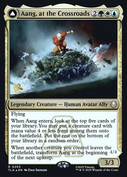 Aang à la croisée du destin // Aang, sauveur destiné, carte Magic PTLA 203s — extension Avatar: The Last Airbender Promos